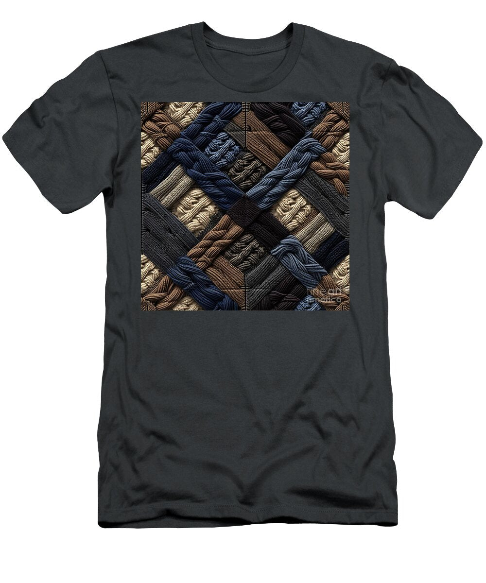 Interwoven Textured Patterns Argyle Tapestry Tiles Cable Patterns Gallery T-Shirt