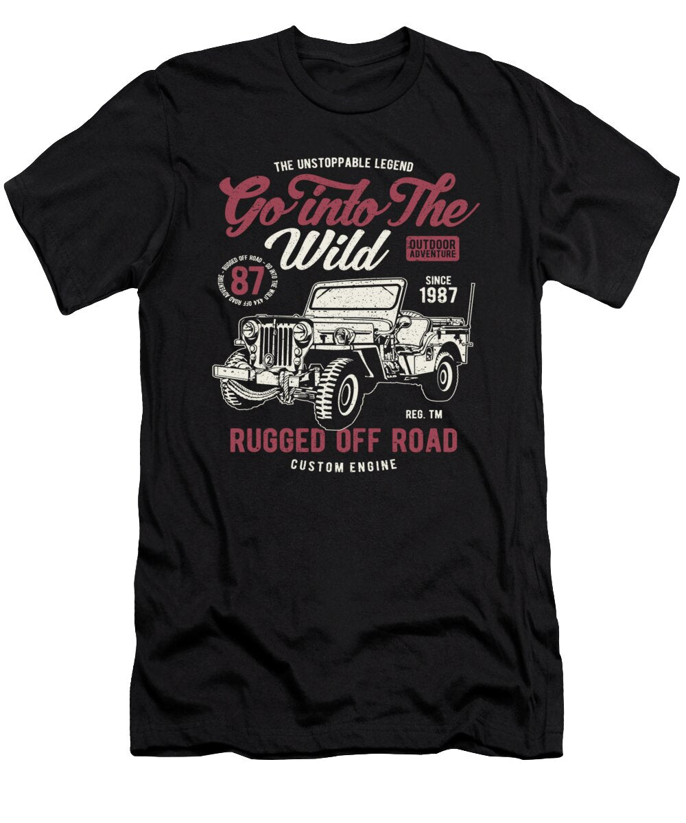 Into the Wild Rugged Off Road Custom Engine Truck Florian Dold Art T-Shirt