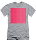 Inverse Chevron Diamond Dot Stripe Pattern in Eggshell White and Ruby Pink N2636 Holy Rock Design T-Shirt