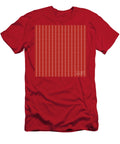 Inverse Chevron Diamond Dot Stripe Pattern in Light Coral and Venetian Red N3069 Holy Rock Design T-Shirt