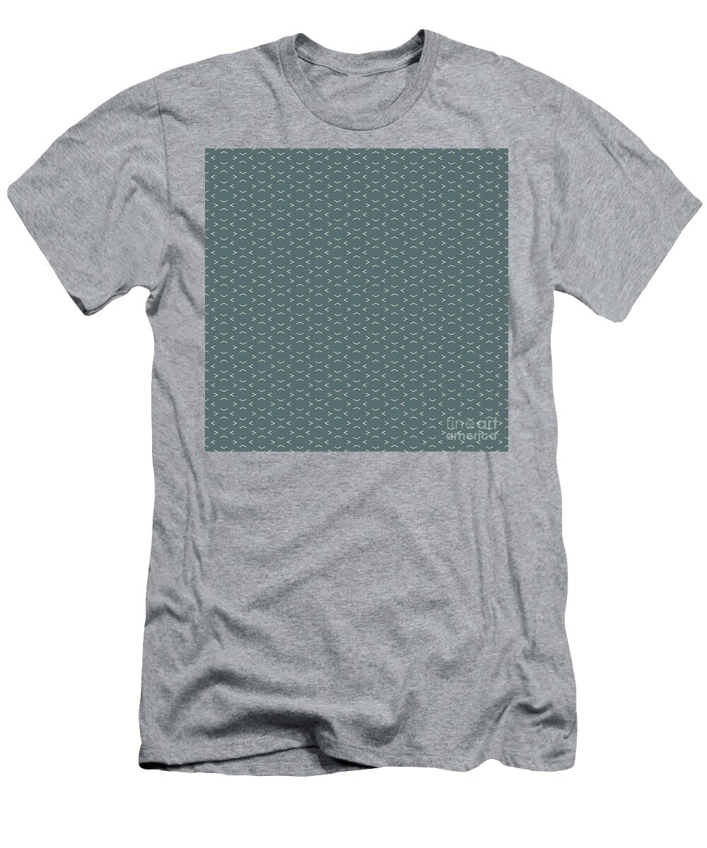 Inverse Chevron Diamond Pattern in Bone White and Slate Gray N2854 Holy Rock Design T-Shirt