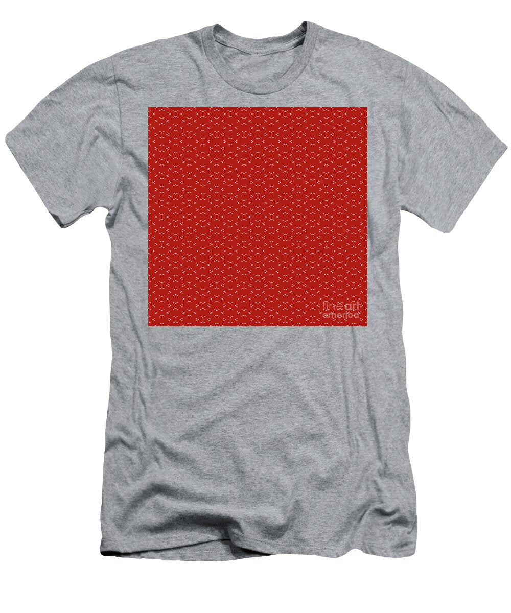 Inverse Chevron Diamond Pattern in Light Coral and Venetian Red N2830 Holy Rock Design T-Shirt