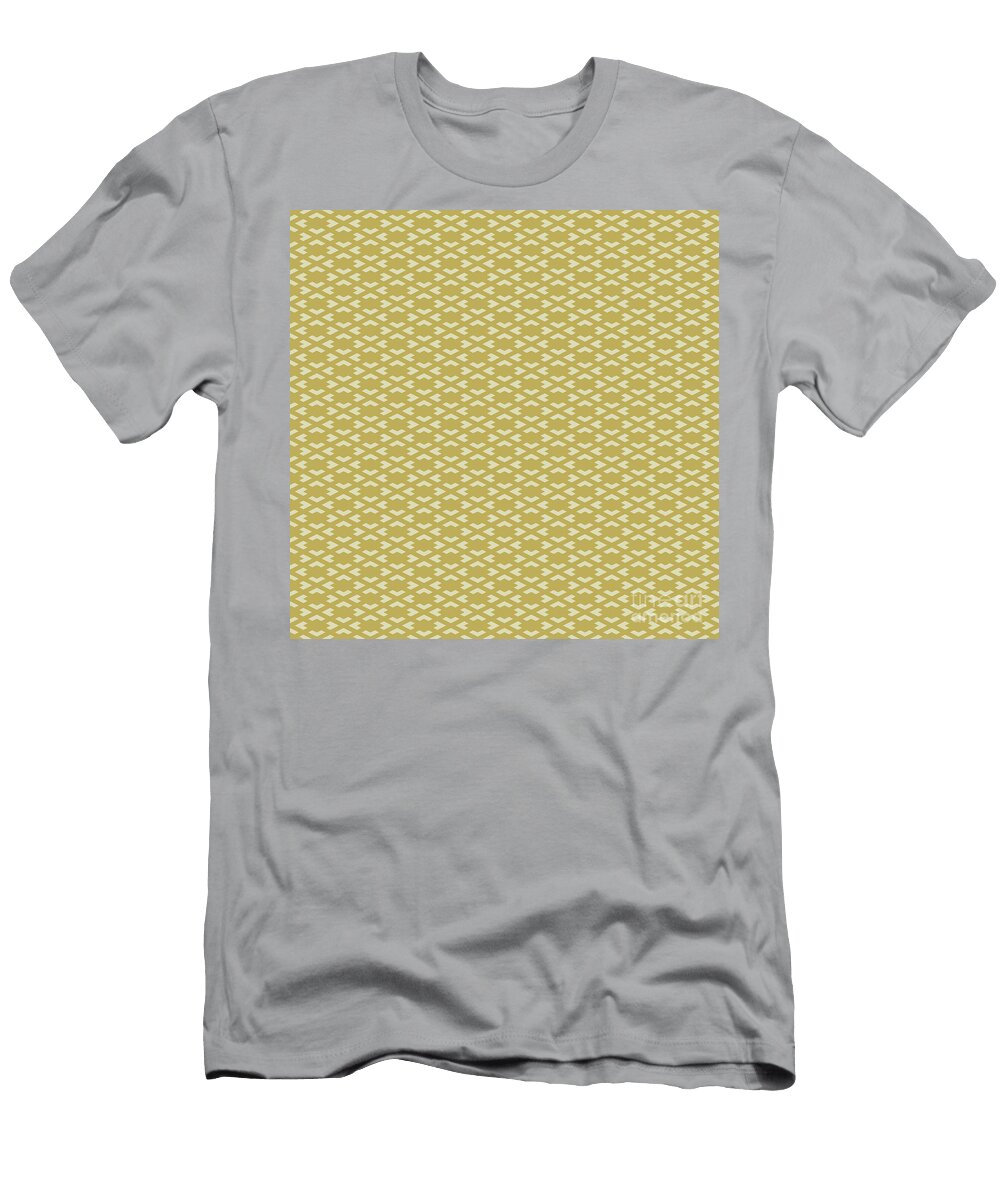Inverse Heavy Chevron Diamond Pattern in Dutch White and Desert Yellow N1944 Holy Rock Design T-Shirt