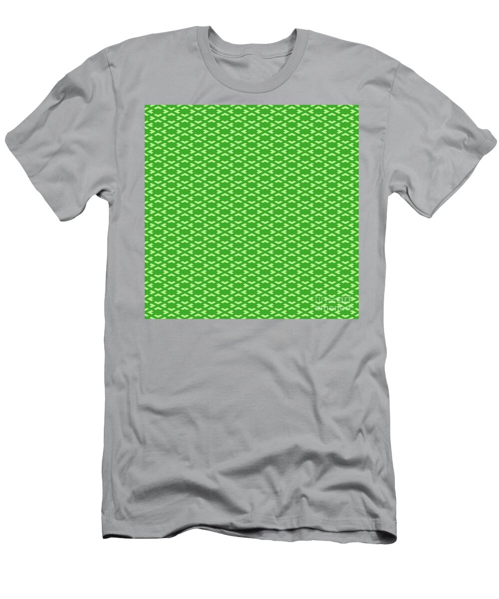 Inverse Heavy Chevron Diamond Pattern in Light Apple and Grass Green N2125 Holy Rock Design T-Shirt