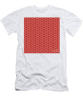 Inverse Heavy Chevron Diamond Pattern in Light Coral and Venetian Red N2949 Holy Rock Design T-Shirt