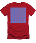 Inverse Heavy Chevron Diamond Pattern in Red Orange and True Blue N2528 Holy Rock Design T-Shirt