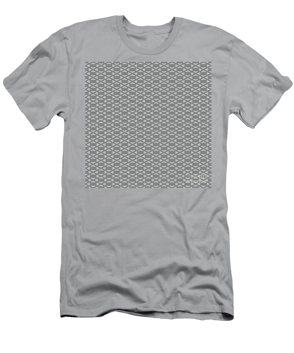 Inverse Heavy Chevron Diamond Pattern in Silver Sand and Granite Gray N2330 Holy Rock Design T-Shirt