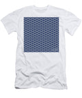 Inverse Heavy Chevron Diamond Pattern in Soft White and Navy Blue N3028 Holy Rock Design T-Shirt