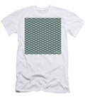 Inverse Heavy Upward Chevron Pattern in Bone White and Slate Gray N2814 Holy Rock Design T-Shirt