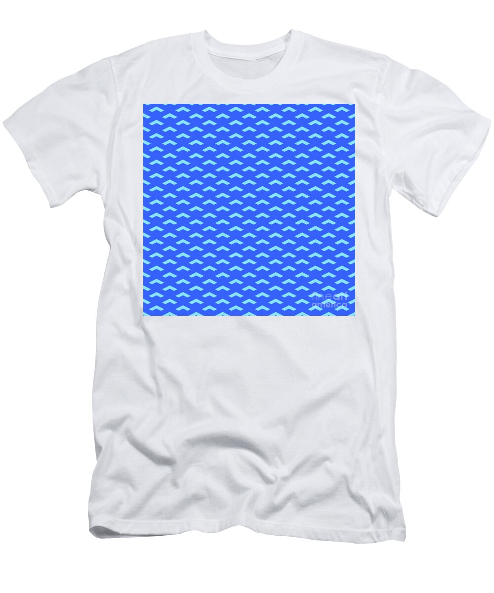Inverse Heavy Upward Chevron Pattern in Day Sky and Azul Blue N2098 Holy Rock Design T-Shirt