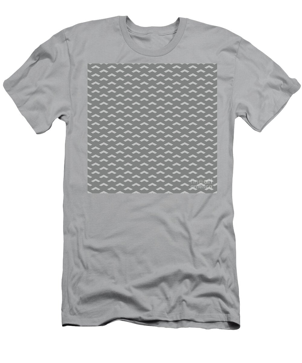 Inverse Heavy Upward Chevron Pattern in Silver Sand and Granite Gray N1987 Holy Rock Design T-Shirt