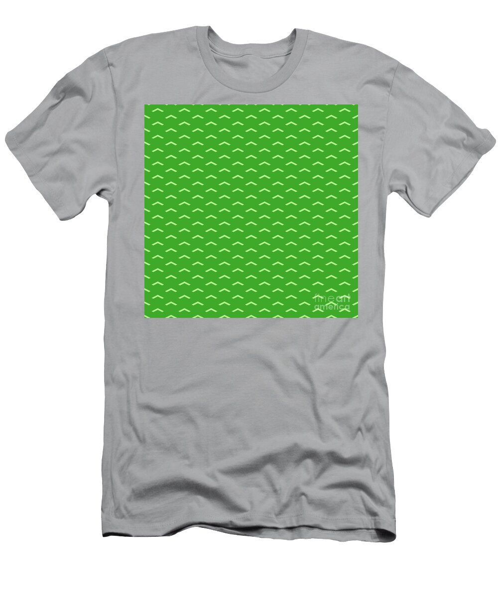 Inverse Light Upward Chevron in Light Apple and Grass Green N2032 Holy Rock Design T-Shirt