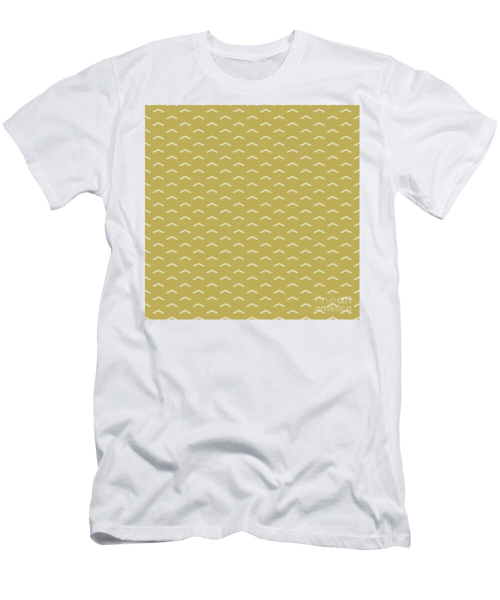 Inverse Light Upward Chevron Pattern in Dutch White and Desert Yellow N2519 Holy Rock Design T-Shirt