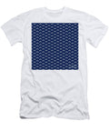 Inverse Light Upward Chevron Pattern in Soft White and Navy Blue N2847 Holy Rock Design T-Shirt