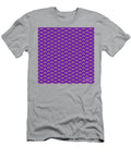 Inverse Light Upward Chevron Pattern in Sunny Yellow and Iris Purple N2083 Holy Rock Design T-Shirt
