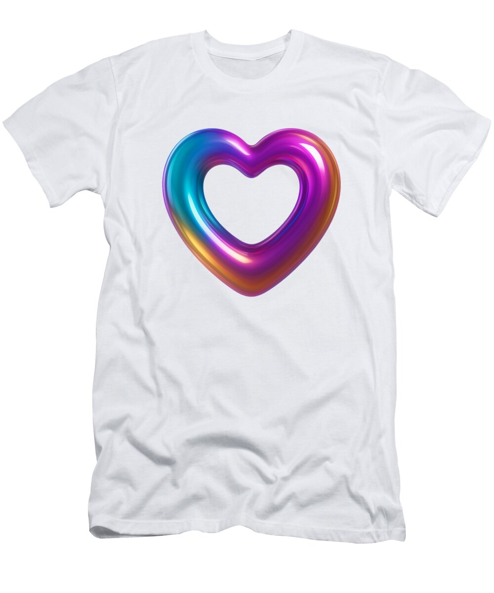 Iridescent Love Heart Tom Hill T-Shirt
