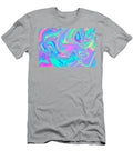 Iridescent Marbled Holographic Texture in Vibrant Neon and Pastel Colors Trippy and Distorted Image with Light Diffraction Effect in Psychedelic 80s 90s Vaporwave Style Julien T-Shirt