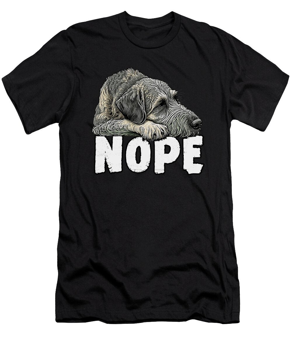 Irish Wolfhound Nope Funny Lazy Pet Dog Cute Yah Lishr T-Shirt