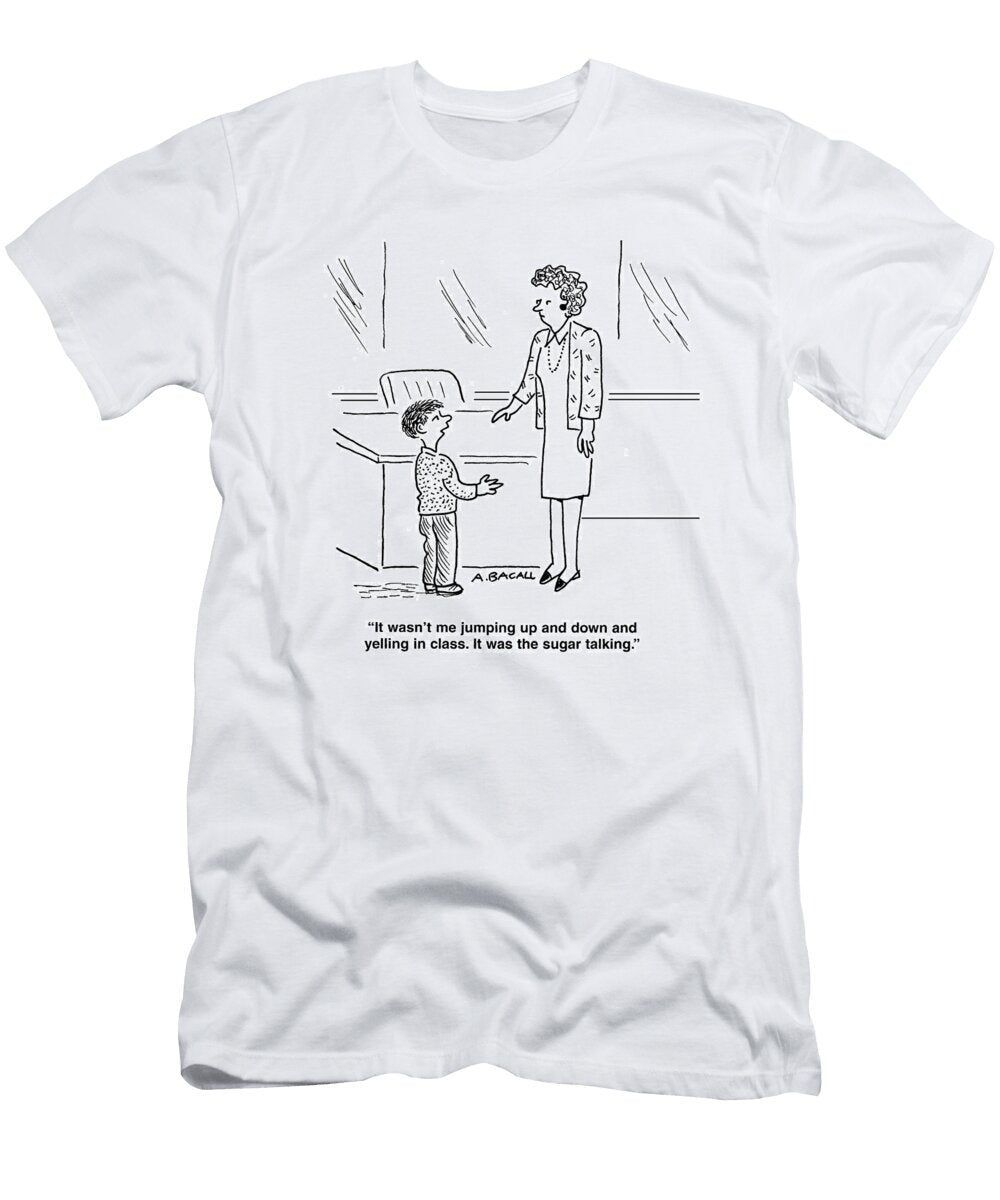 It Wasnt Me Jumping Up and Down and Yelling in Class Aaron Bacall No Index T-Shirt