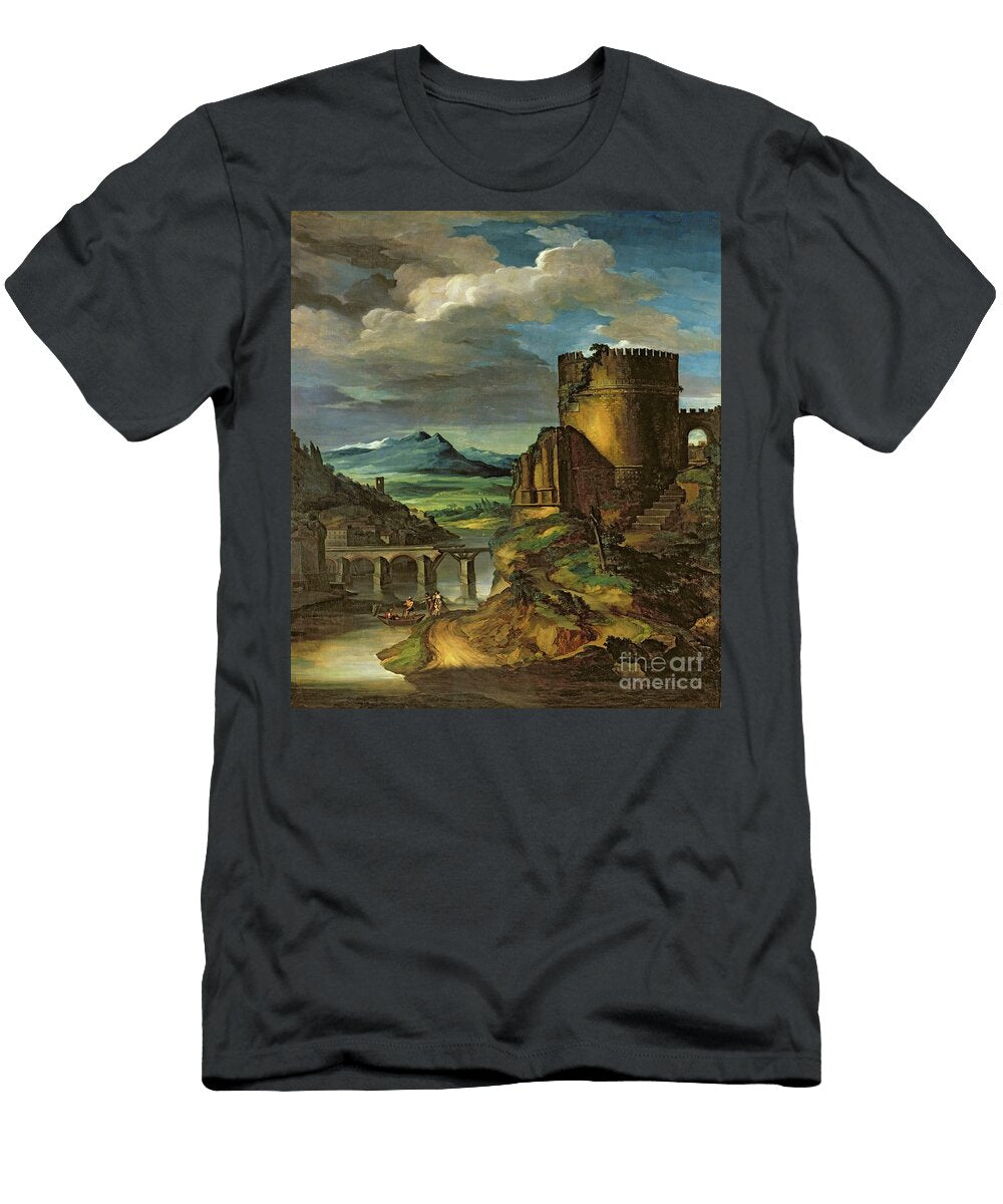 Italian Landscape or Landscape with a Tomb Theodore Gericault T-Shirt