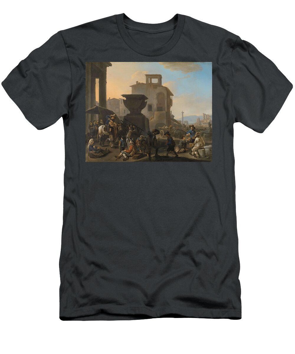 Italian Marketplace with a Quack Dentist Marketplace in an Italian Town with an Itinerant Tooth Johannes Lingelbach T-Shirt