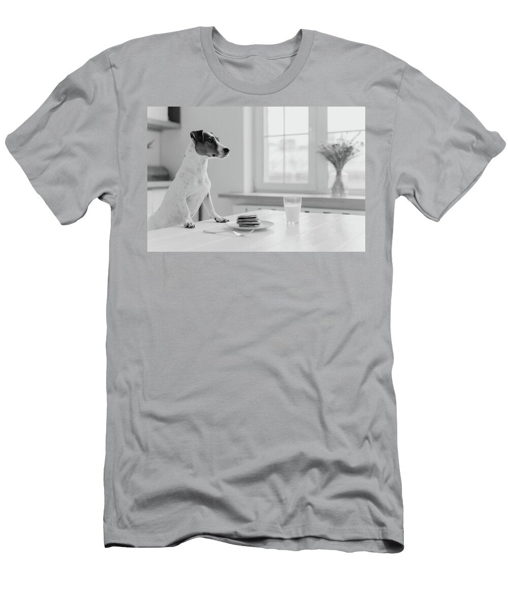 Jack Russell Terrier Is About to Have Pancakes Dogs Black and White T-Shirt
