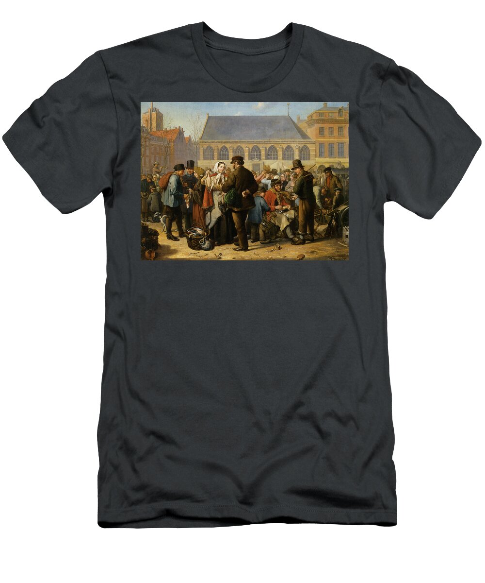 Jacob Akkersdijk Many Figures on the Nieuwe Markt in Rotterdam Motionage Designs T-Shirt