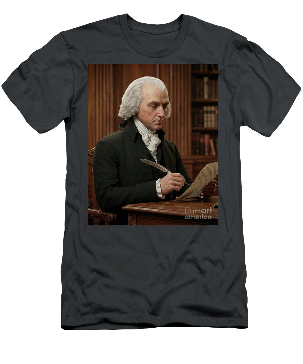 James Madison the Pen of the Republic Writing the Constitutio Gianpiero Lauretta T-Shirt