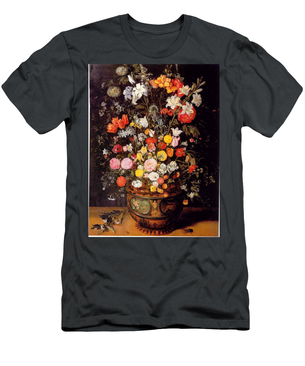 Jan Brueghel Ii Large Bouquet of Flowers Motionage Designs T-Shirt