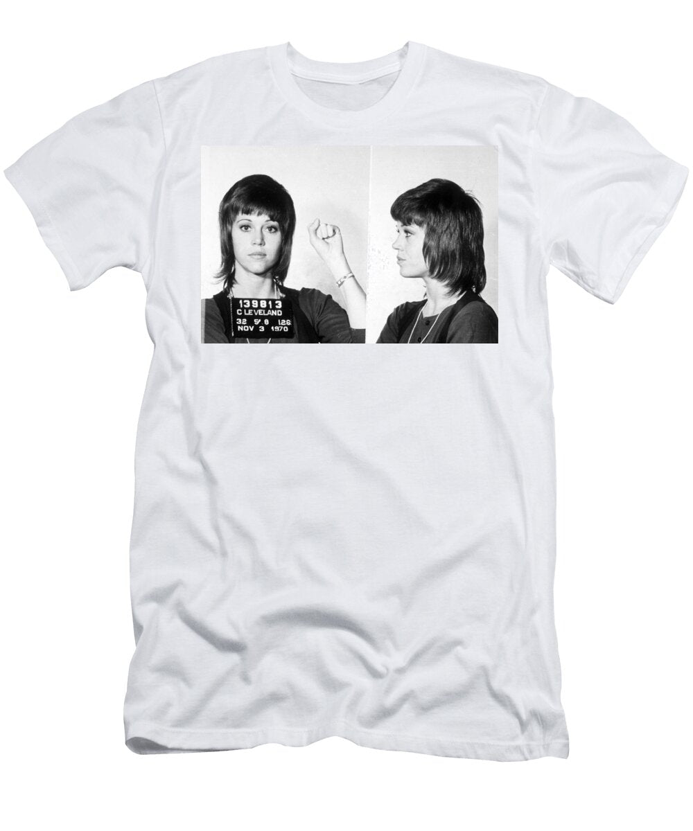 Jane Fonda Mug Shot Horizontal Tony Rubino T-Shirt