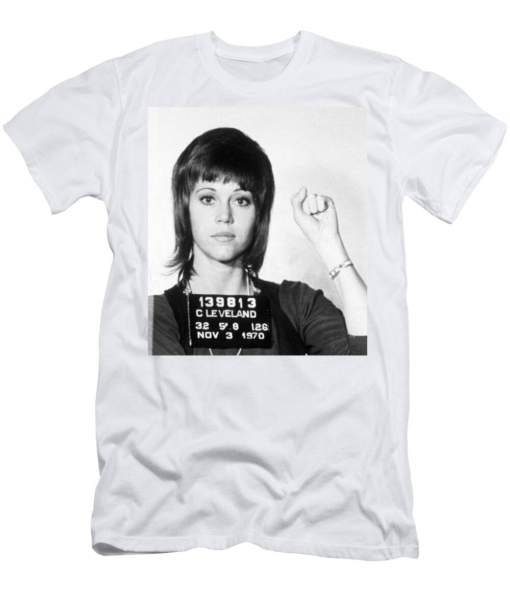 Jane Fonda Mug Shot Vertical Tony Rubino T-Shirt