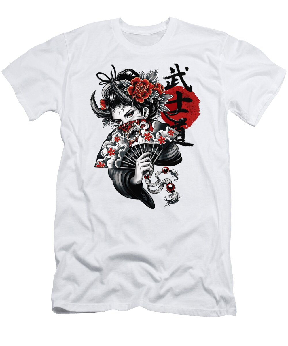 Japanese Geisha Girl Vaporwave Cyberpunk Popart Mark Danielle T-Shirt