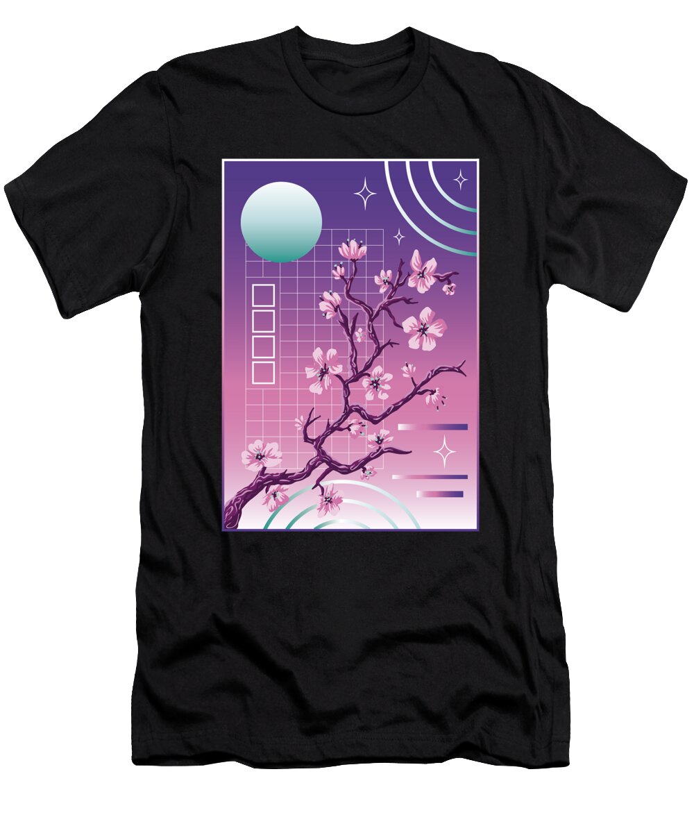 Japanese Sakura Tree Vaporwave Me T-Shirt