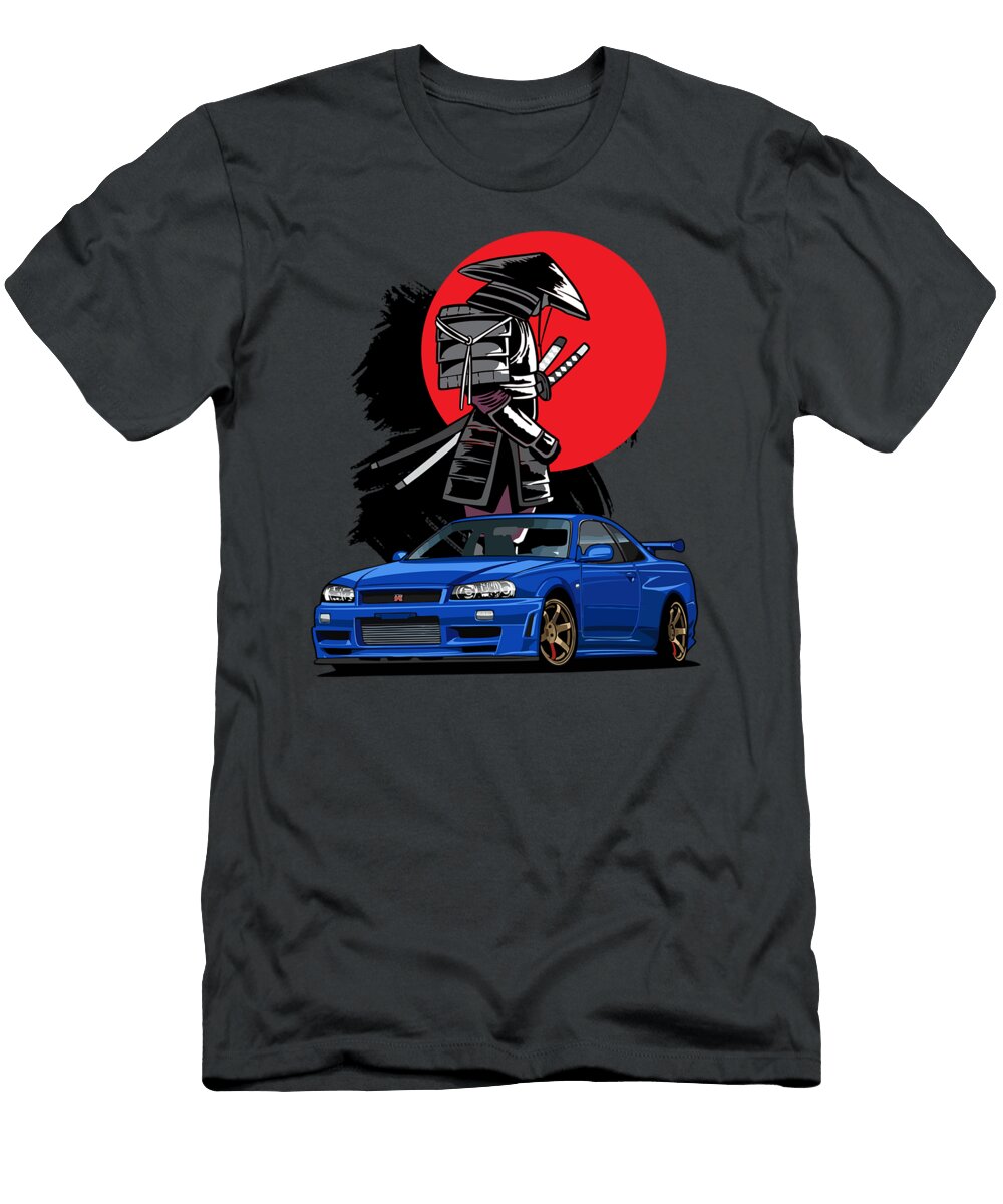 Jdm Skyline R34 Car Tuning Japan Samurai Drift Williz Maesi T-Shirt