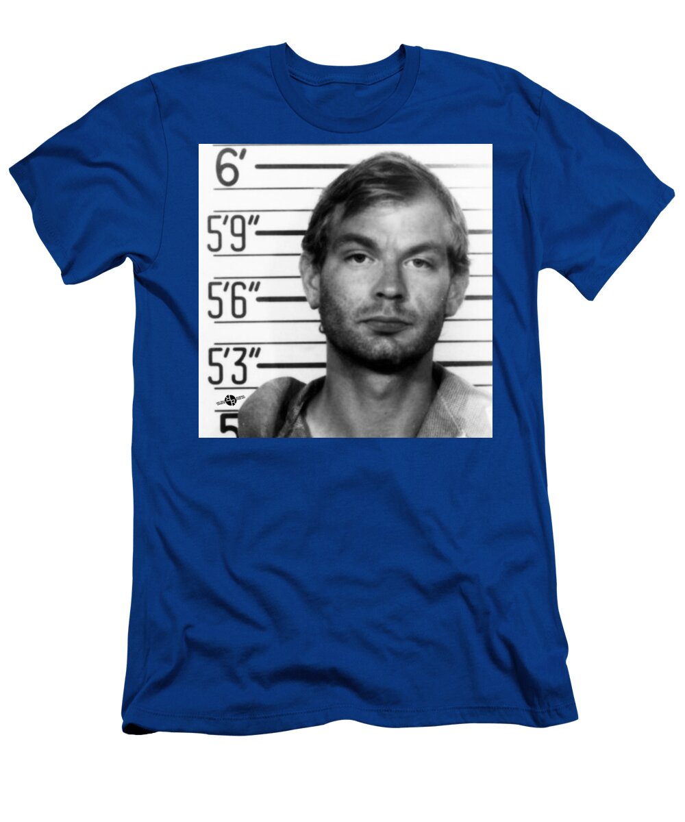 Jeffrey Dahmer Mug Shot 1991 Black and White Square Tony Rubino T-Shirt
