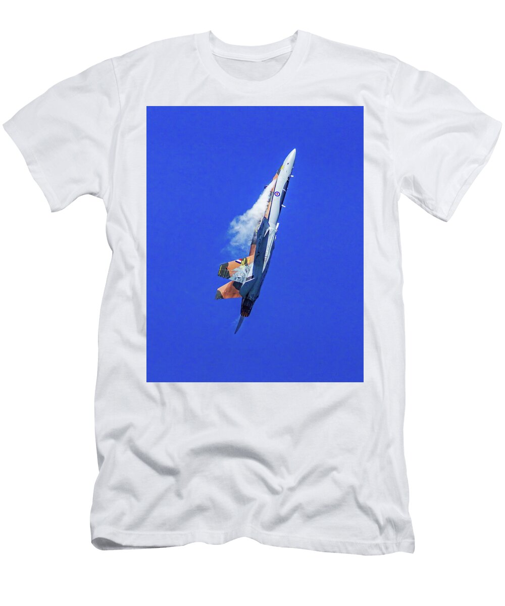 Jet Performing a Steep Vertical Climb Jeff Stallard T-Shirt