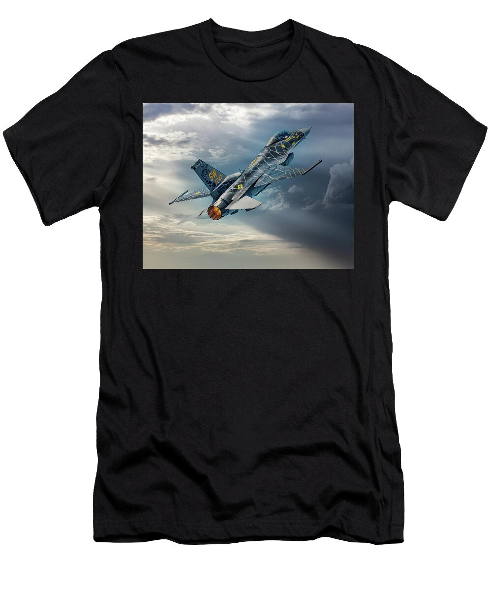 Jet Soars Through Dramatic Sky Jeff Stallard T-Shirt