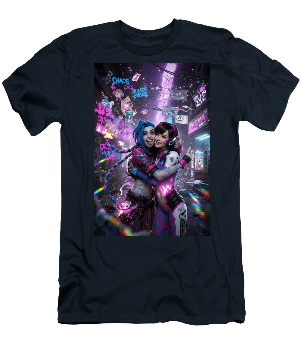 Jinx and Dva Chaos and Order United Tricky Woo T-Shirt
