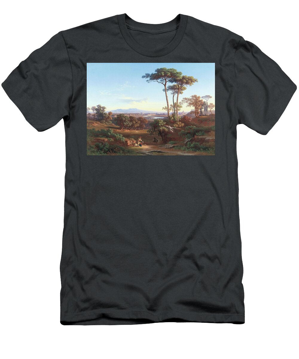 Johann Jakob Frey Private Collection View of Rome As Seen From Monte Mario 1850 Johann Jakob Frey T-Shirt