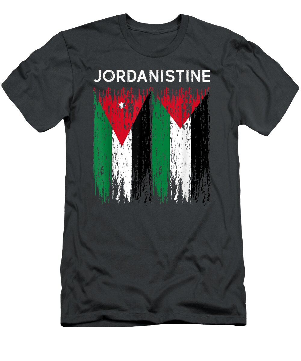 Jordanian and Palestinian Flag Jordan and Palestine Unity Mario Sienna T-Shirt