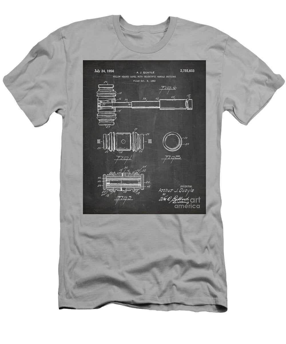 Judge Gavel Patent Lawyer Art Chalkboard Patent Press T-Shirt