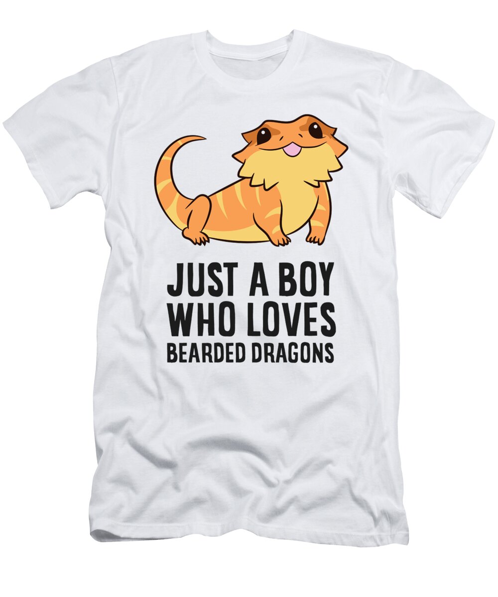 Just a Boy Who Loves Bearded Dragons Lizard Reptile Eq Designs T-Shirt