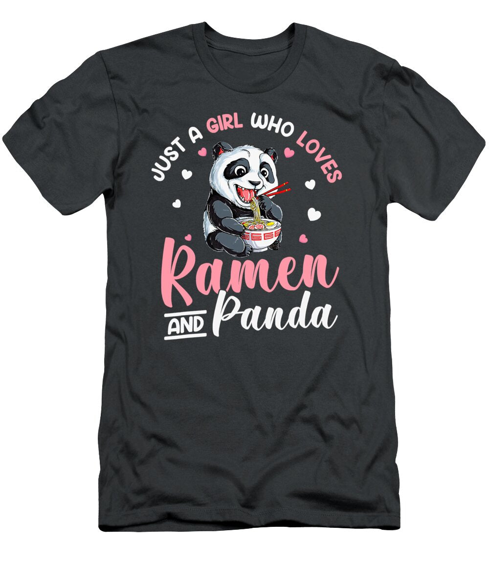 Just a Girl Who Loves Ramen Panda Colton Syllable T-Shirt