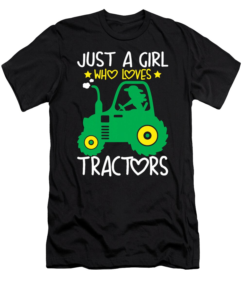 Just a Girl Who Loves Tractors Farm Lifestyle Lover Girls Thepassionshop T-Shirt