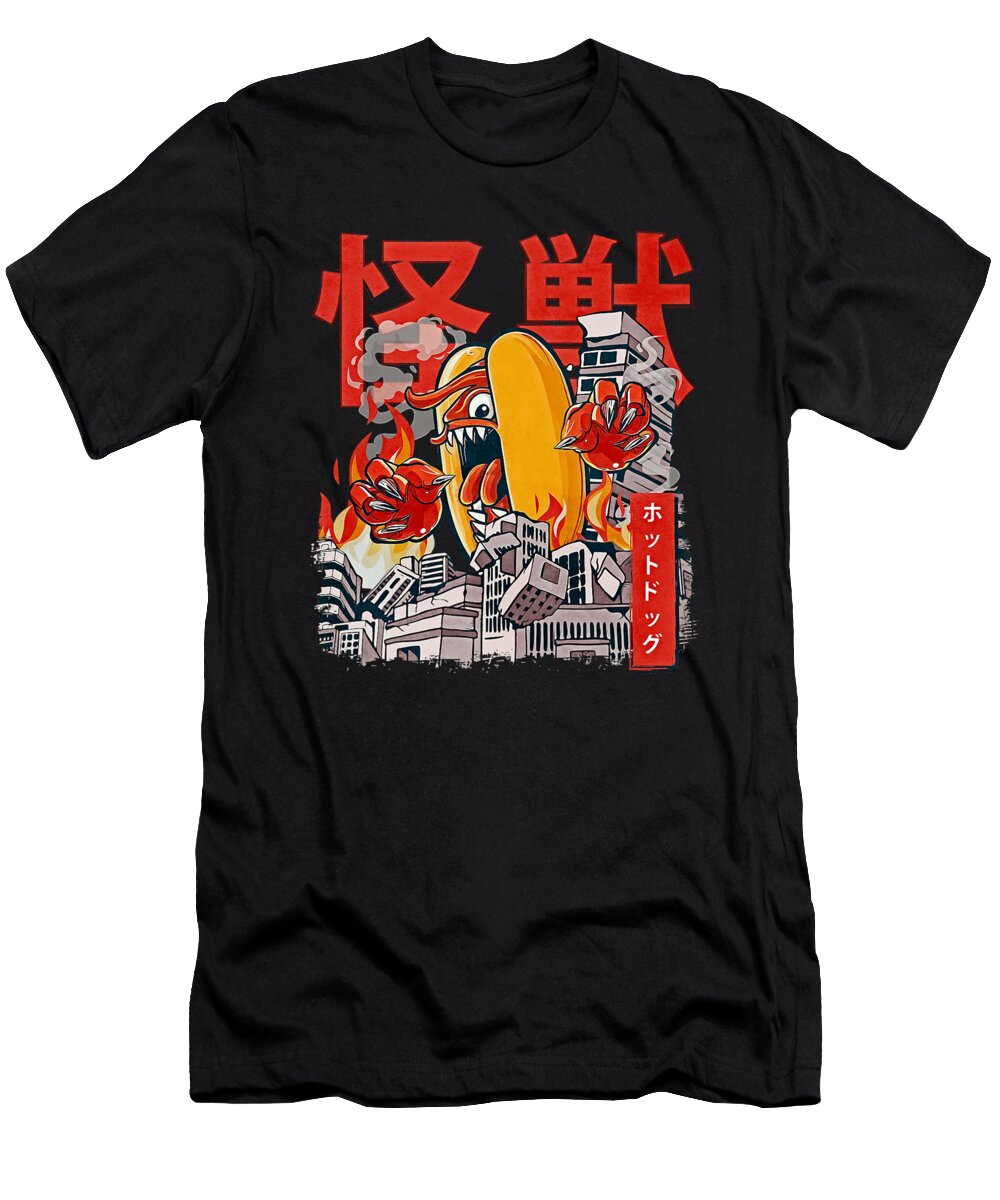 Kaiju Hot Dog Japanese Anime Monster Hotdog for Zyneu Gangd T-Shirt