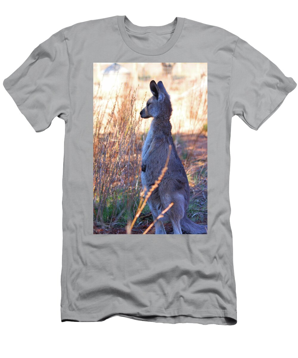 Kangaroo Joey Standing in the Bush Jane Kirby T-Shirt