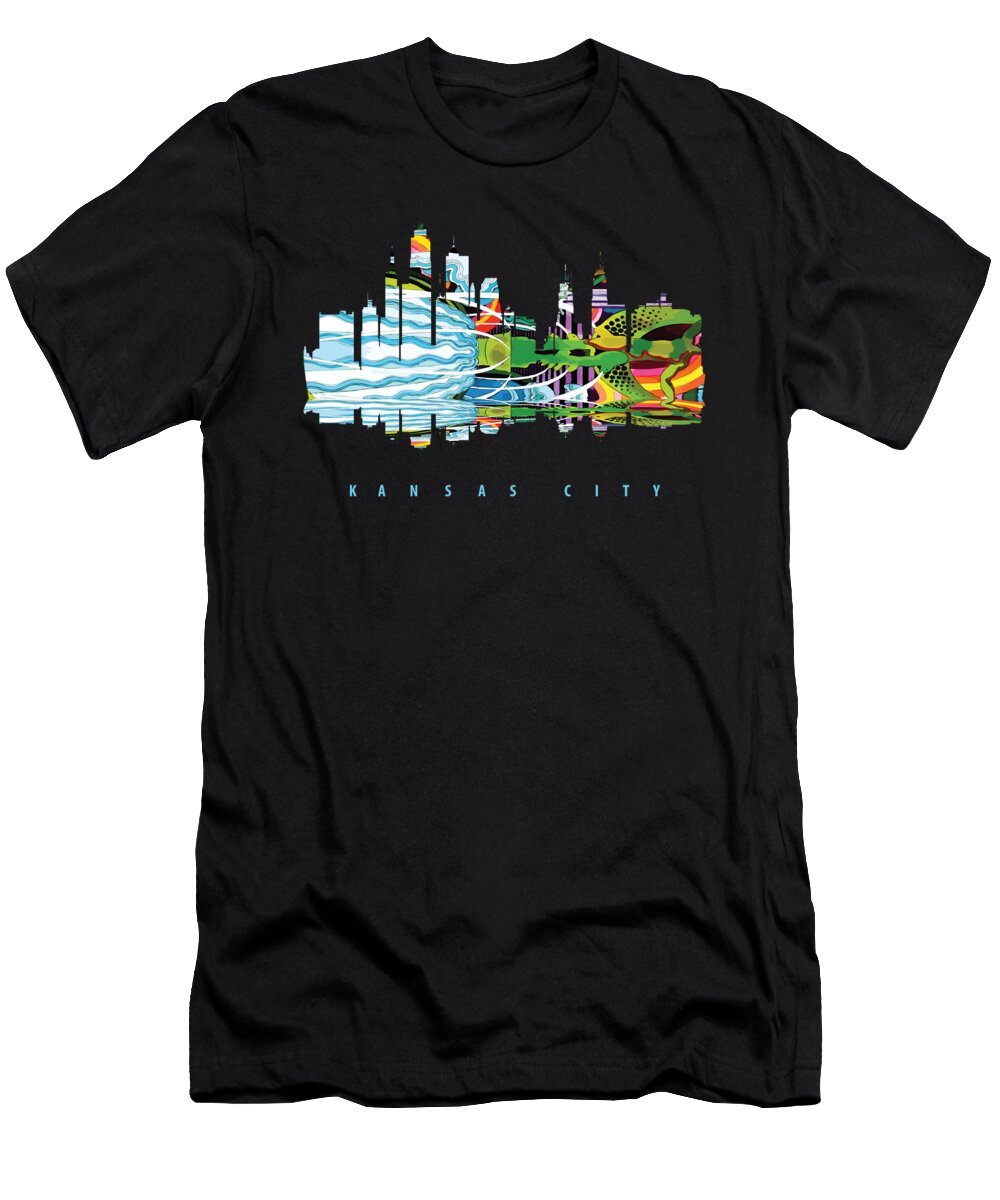 Kansas City Colorful Silhouette Long Shot T-Shirt