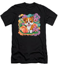 Kawaii Cartoon Dog with Peach and Orchids Zyneu Gangd T-Shirt