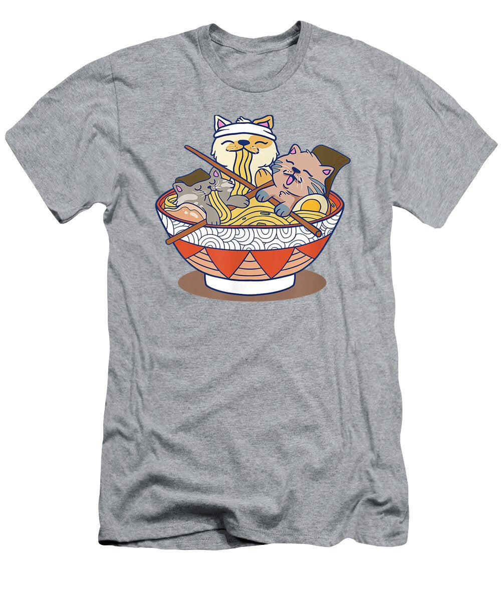 Kawaii Cats Anime Gift Idea Japanese Ramen Noodles Finnly Maria T-Shirt