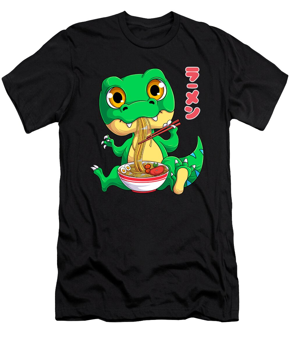 Kawaii Dinosaur Ramen Noodles Japanese Anime Noodle Soup Ardi Ancah T-Shirt
